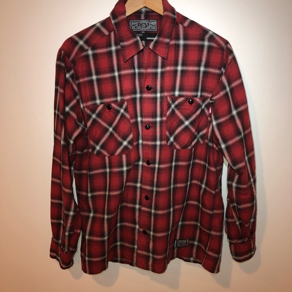 NEIGHBORHOOD woven plaid button up size L - Picture 2 of 8